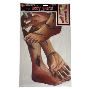 Vintage 1996 Beistle Halloween Body Parts Cutouts 4pc Severed Limbs 01706